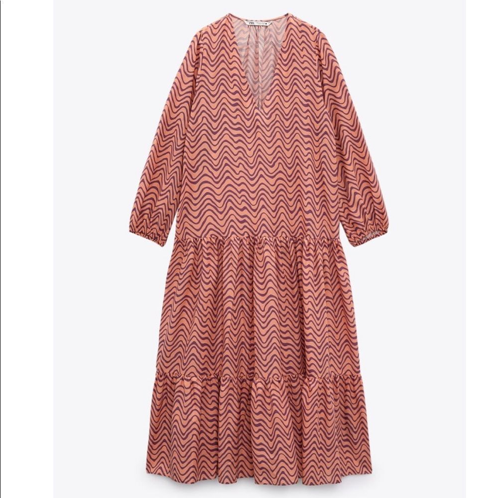 ZARA PRINTED MIDI DRESS - Picture 15 of 16